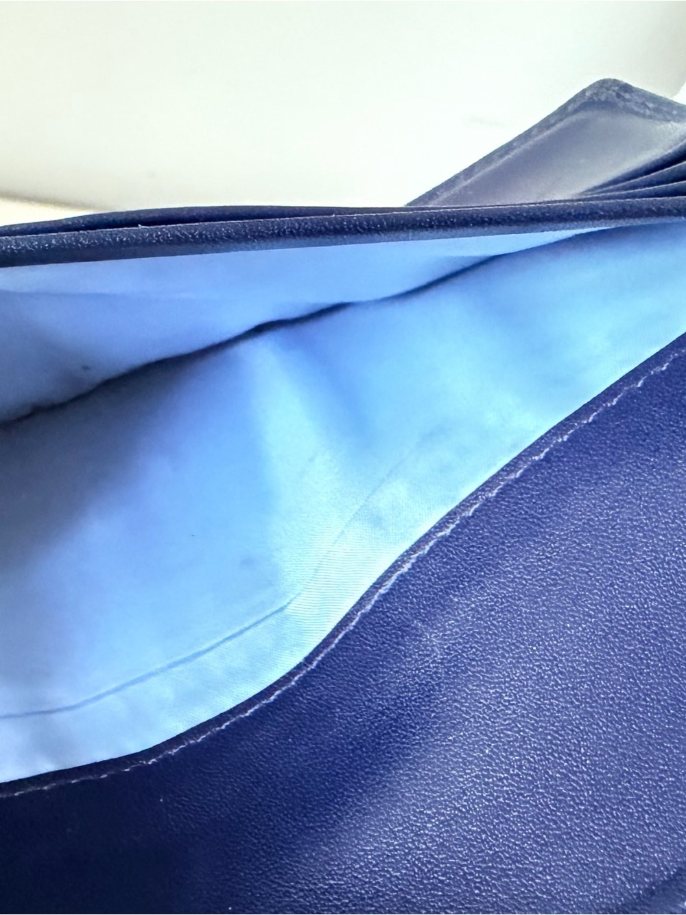Coach Navy Wallet White Stiching - Picture 5 of 11